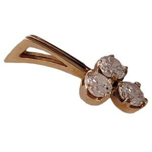 14K Yellow Gold CZ Cubic Zirconia Cluster Pendant E138